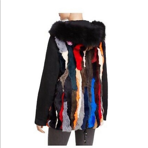 AQUA reversible fur parka Beautiful!!! XS - Picture 2 of 7